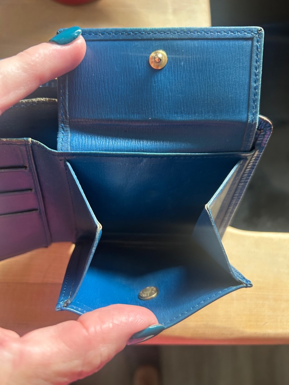 Louis Vuitton Blue Epi Leather Bifold Wallet with Embossed LV PROJECT ITEM - Picture 5 of 10